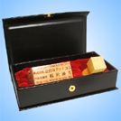 職印＋分割4行（角印18ミリ×1本／4行分割ゴム印）