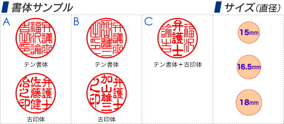 書体サンプル・サイズ