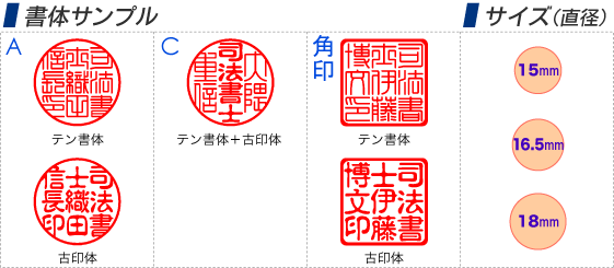 書体サンプル・サイズ