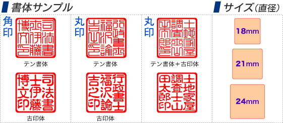 書体サンプル・サイズ
